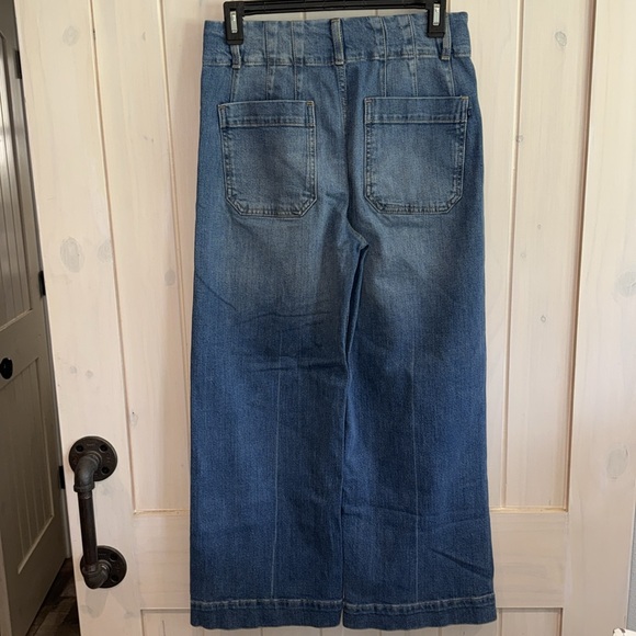 Pilcro Womens Light/Medium Wash Faded Vintage
Column High-Rise Wide-Leg Jeans 25 - Picture 2 of 6